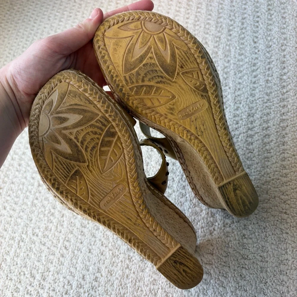 Nuture Wildflower Studded Wedge Sandals Earthy Boho Hippie